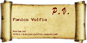 Panics Vulfia névjegykártya